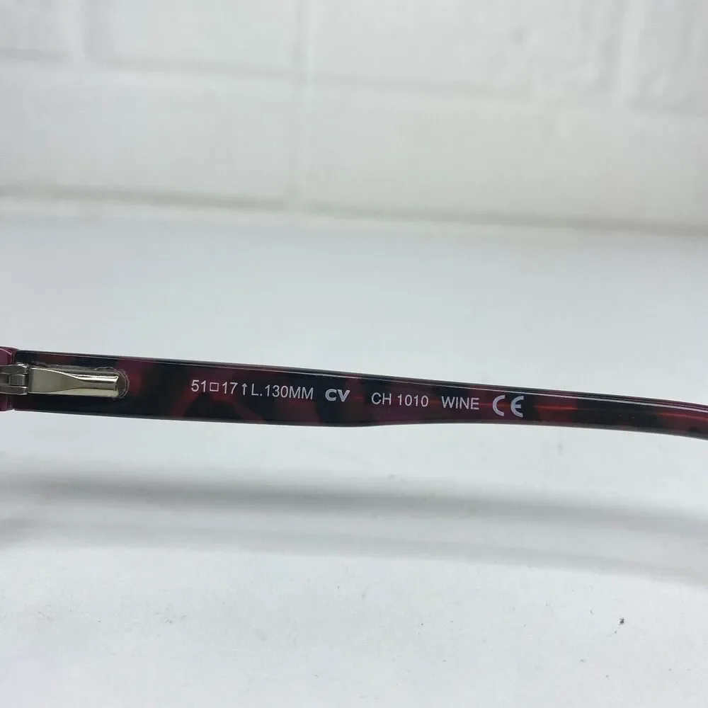 Cole Haan‎ CH 1010 Wine Red Burgundy Rectangular Glasses Frames 51-17-130 H1423